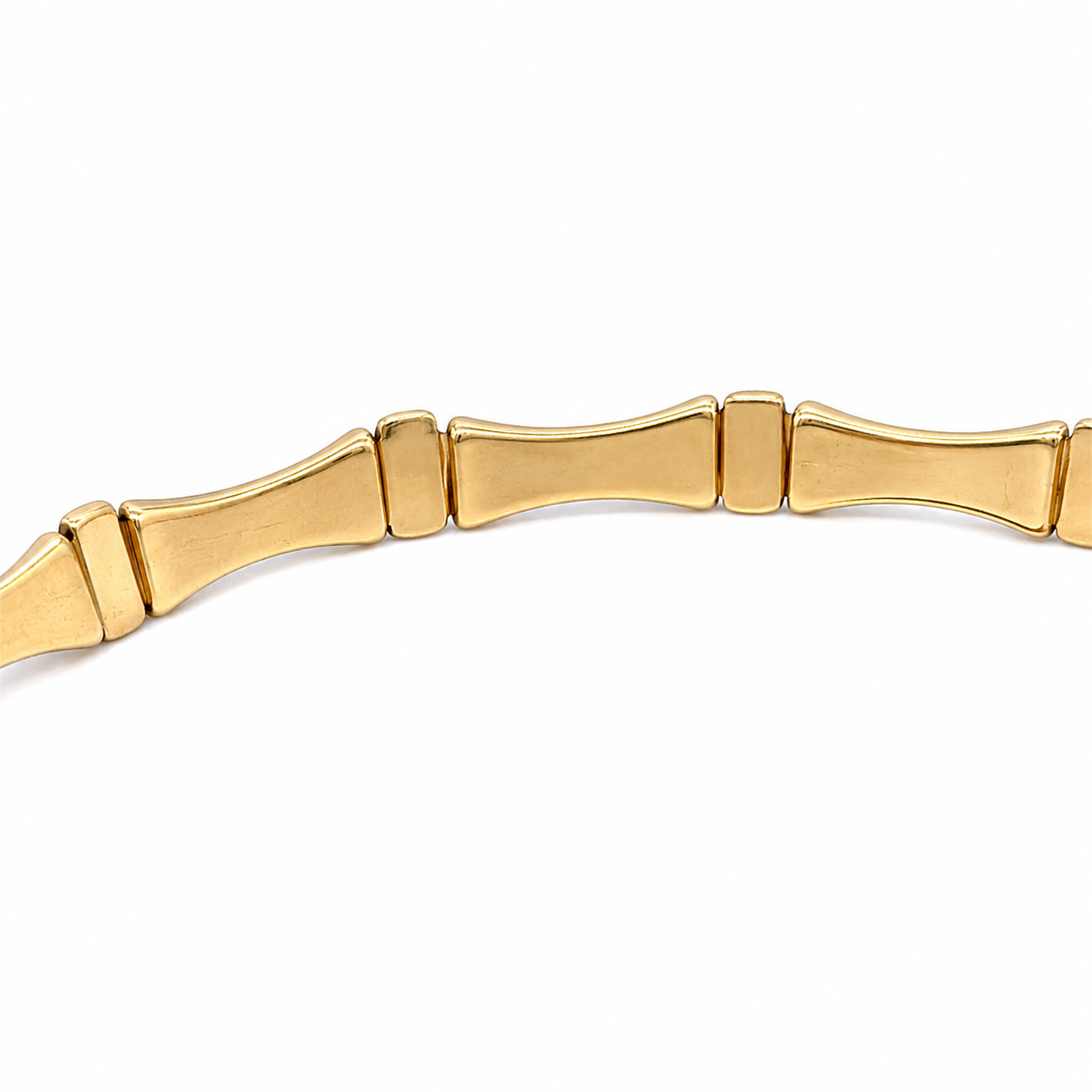 14K Gold Bamboo Link Bracelet Vintage