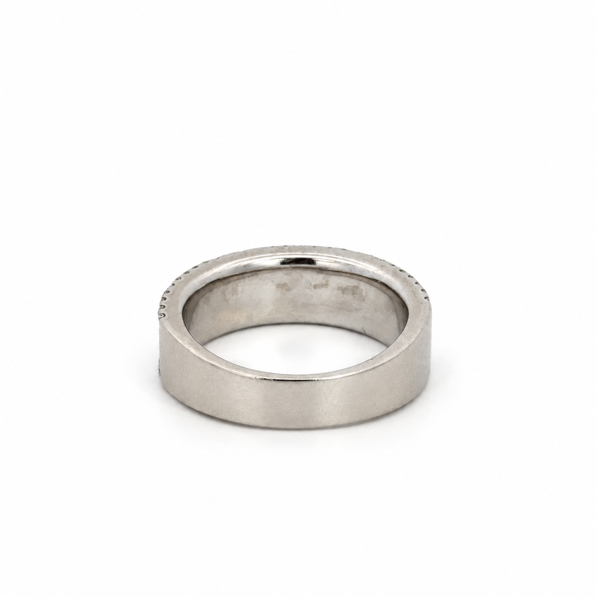 14K White Gold Diamond-Edged Sculptural Band Ring