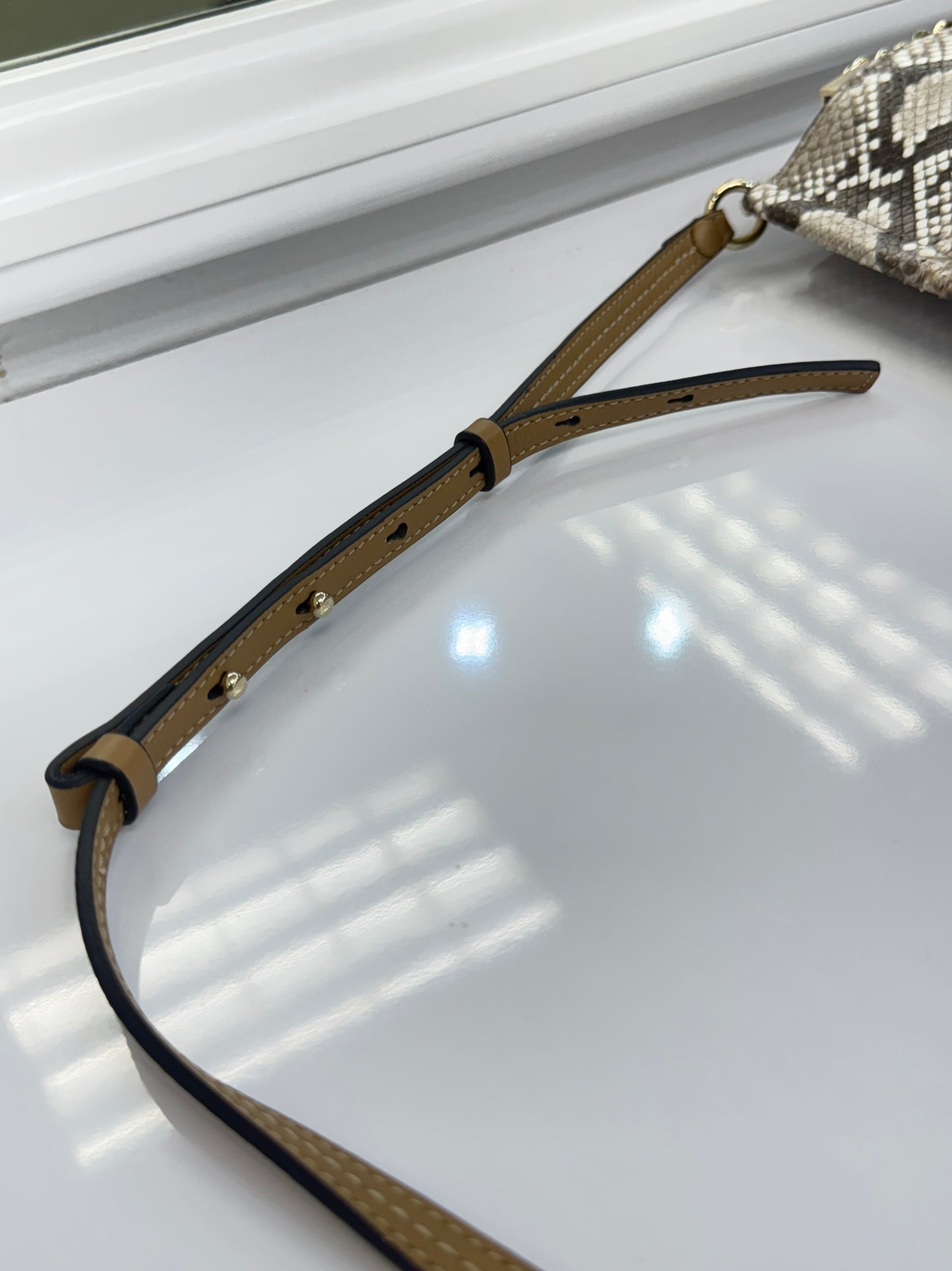 Chloé Faye Medium Shoulder Bag in Python & Calfskin Suede – New with Tags