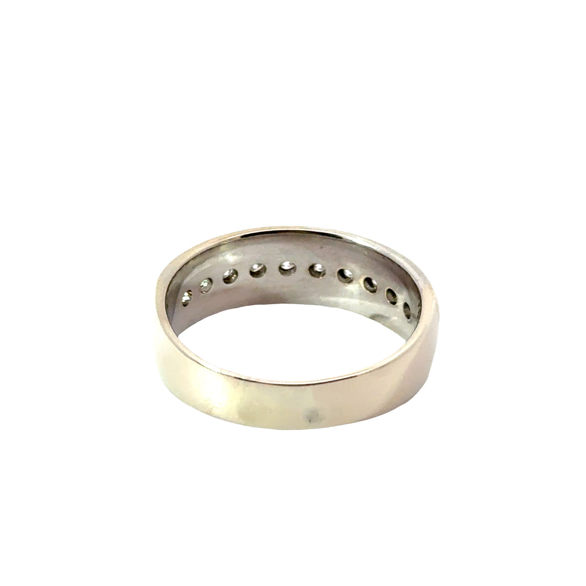 14K White Gold Classic Men’s Channel-Set Diamond Ring