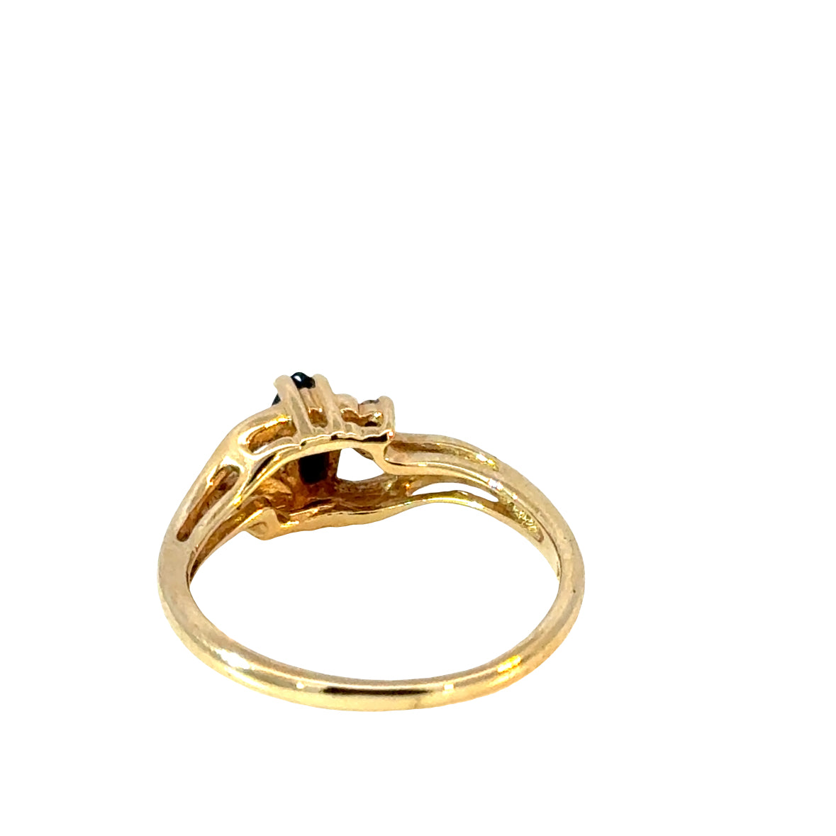Petite Sapphire and Diamond Ring in 14K Yellow Gold