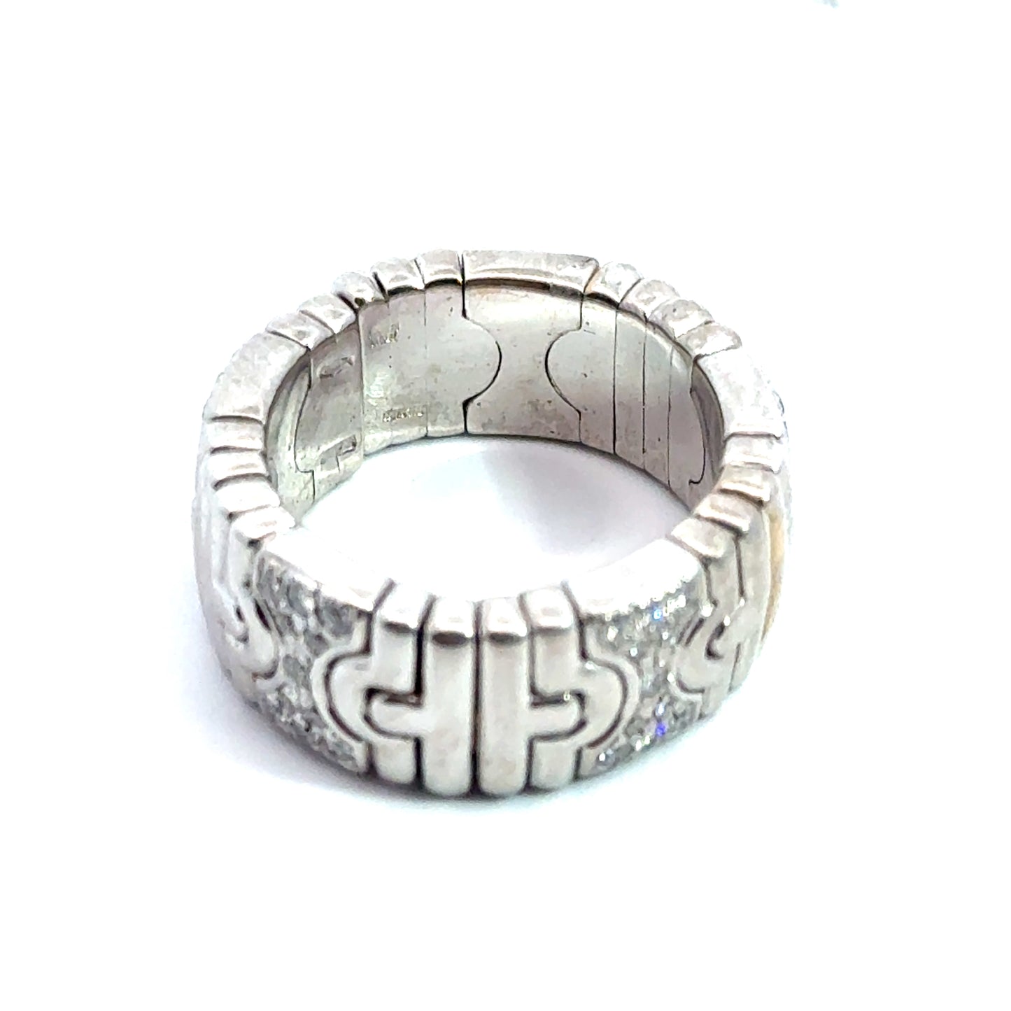 Bvlgari 18K White Gold Parentesi Diamond Band