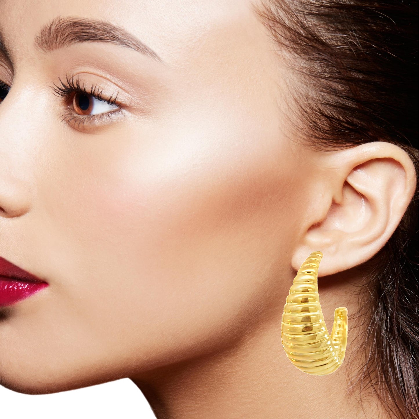 John Hardy 18K Yellow Gold Sculpted Hoop Earrings