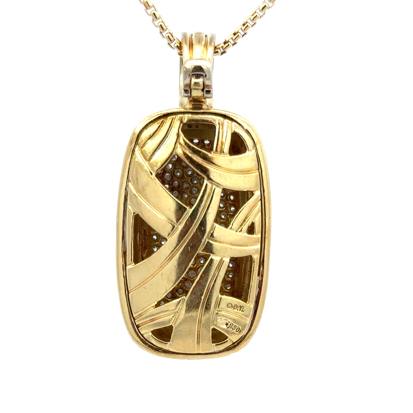 David Yurman Pavé Diamond Albion Pendant, 18K Yellow Gold