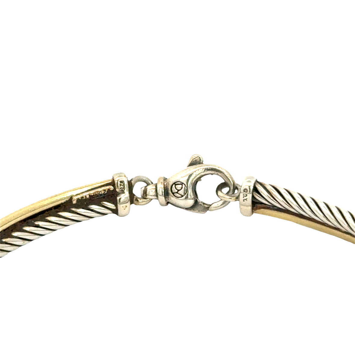 David Yurman Sterling Silver & 18K Yellow Gold Cable Crossover Bracelet