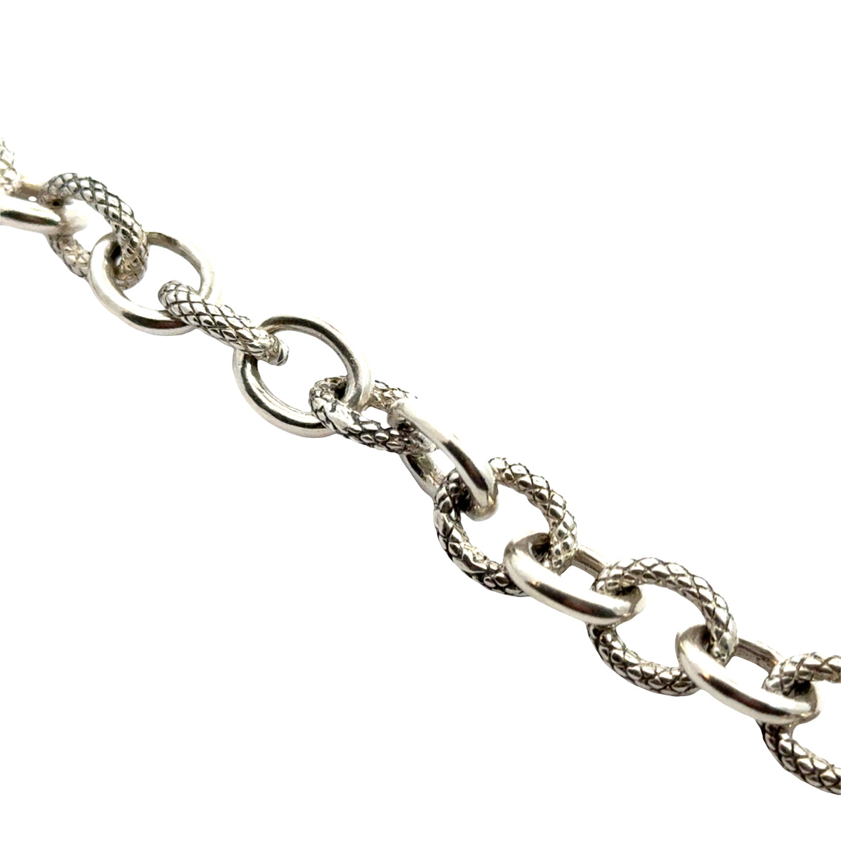 Ann King Sterling Silver Textured Link Necklace