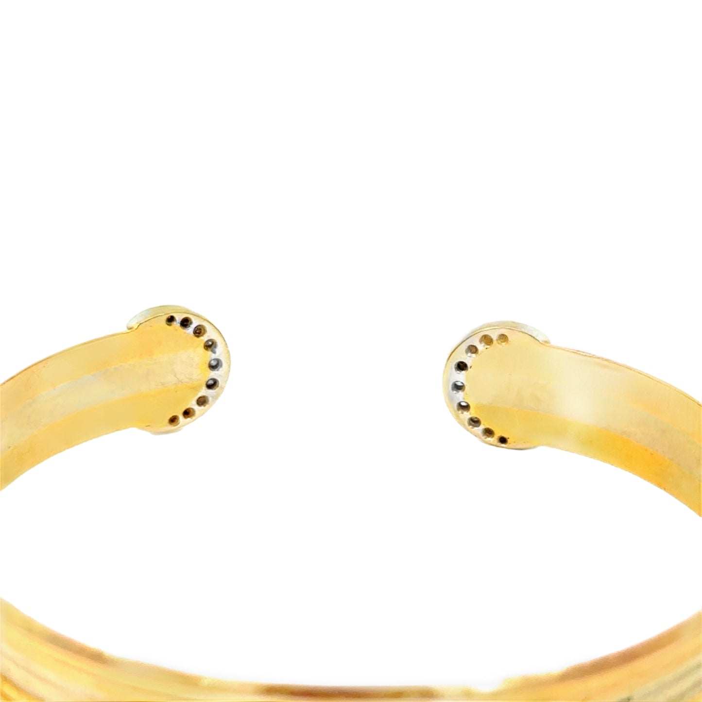 18K Tri-Color Gold Diamond Bangle Bracelet