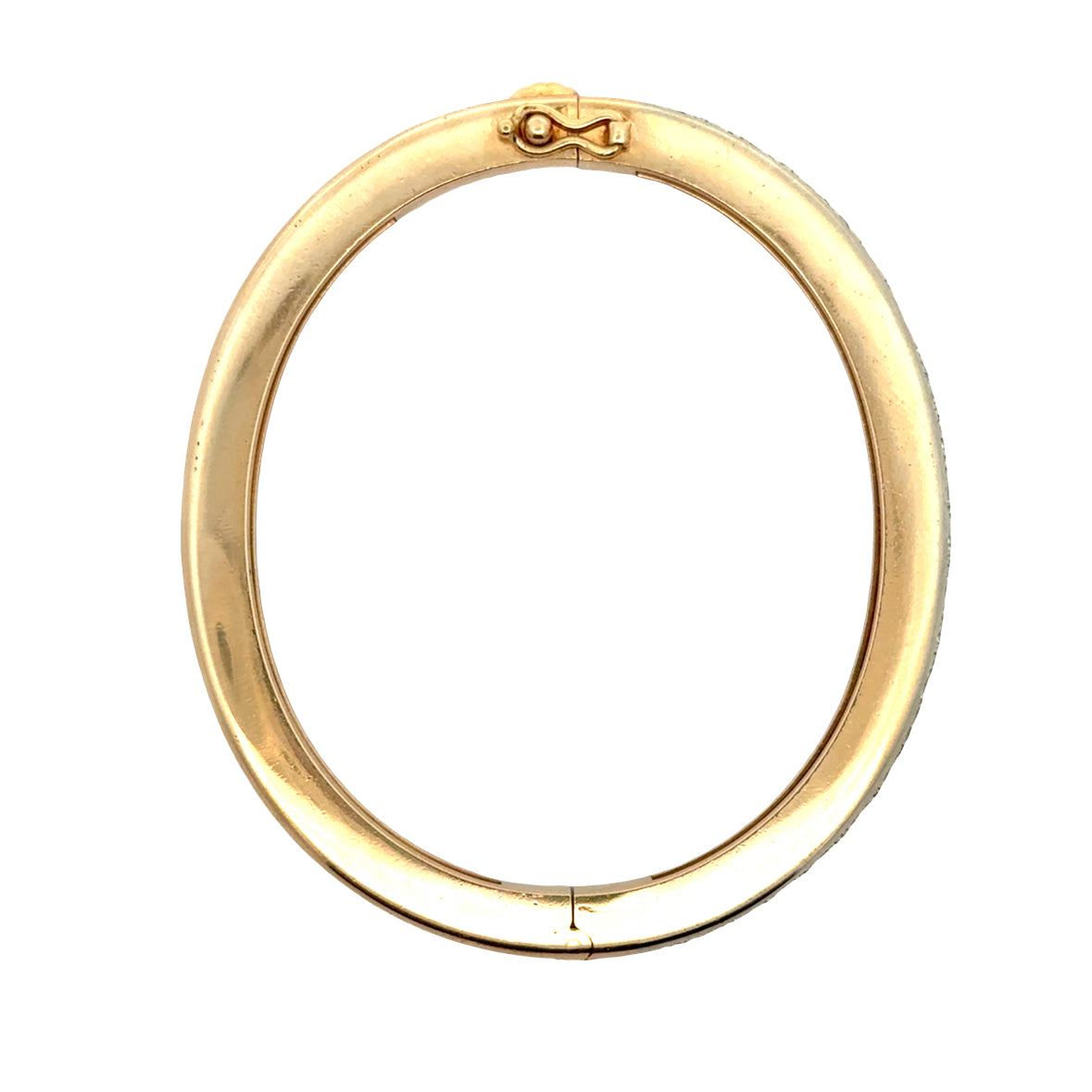 14K Yellow Gold Bangle with Pavé Diamonds