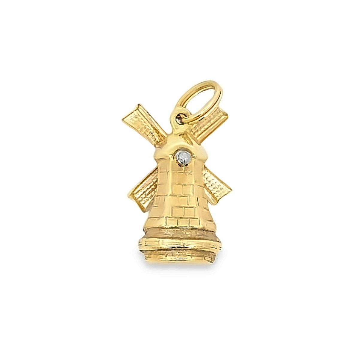 Vintage 14K Yellow Gold Windmill Charm