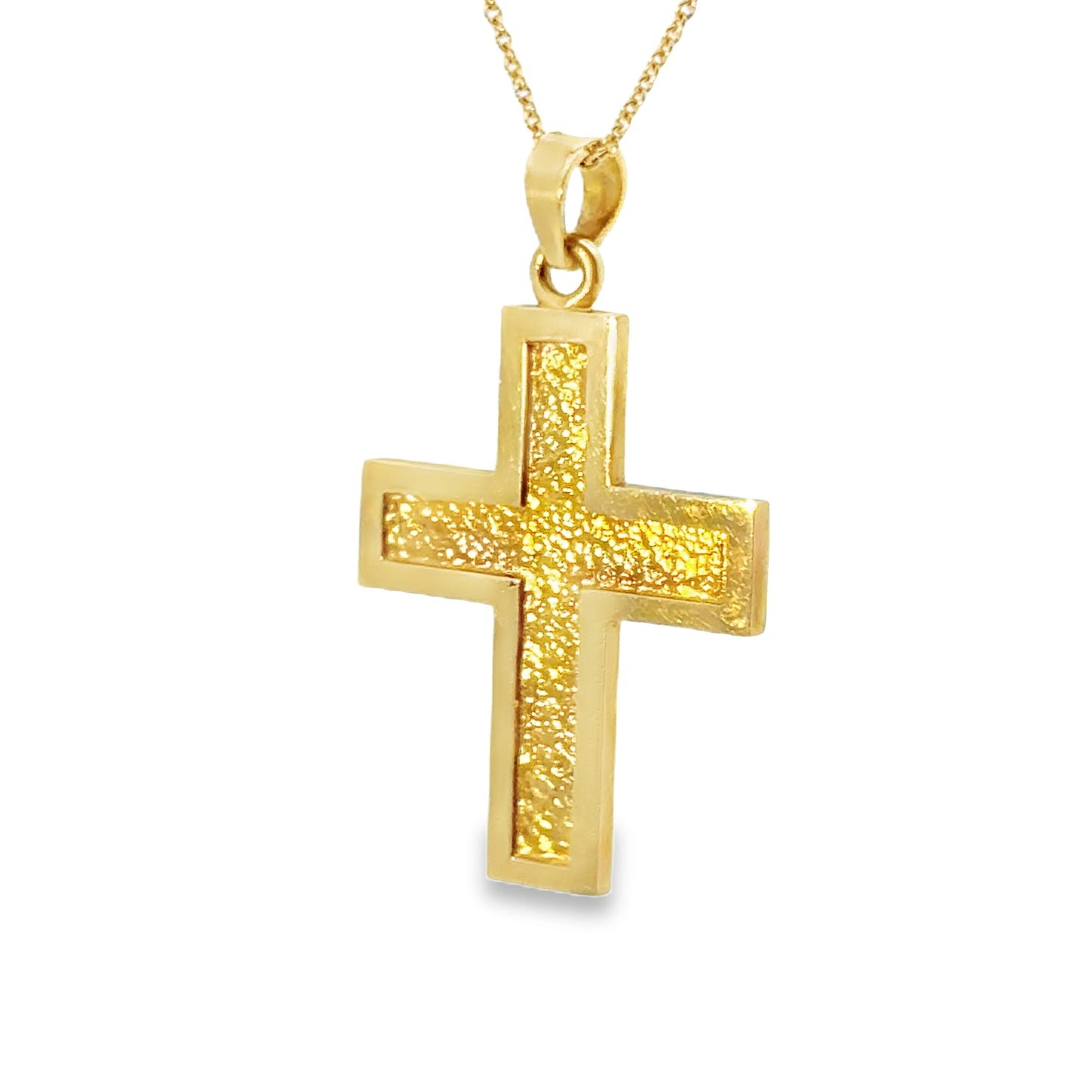 Vintage 18K Yellow Gold Cross Pendant