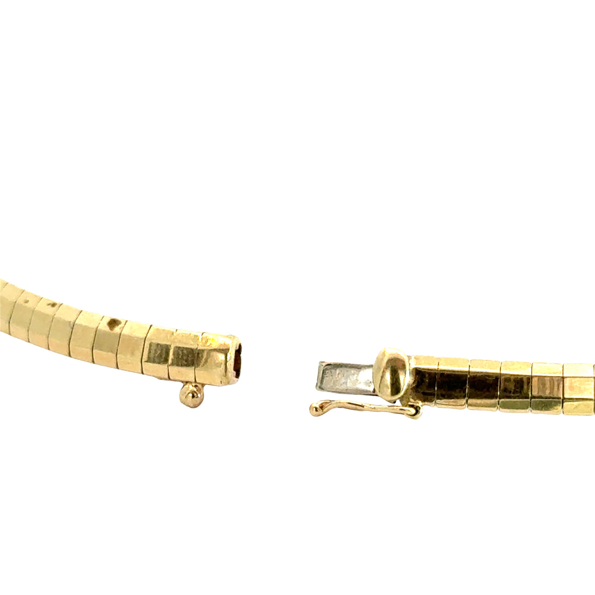 Vintage 18K Yellow Gold Diamond Necklace with White Gold Center Bar