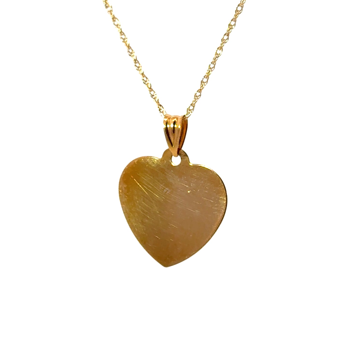 Yellow & Rose Gold Heart “I Love You More” Pendant with 18” Chain