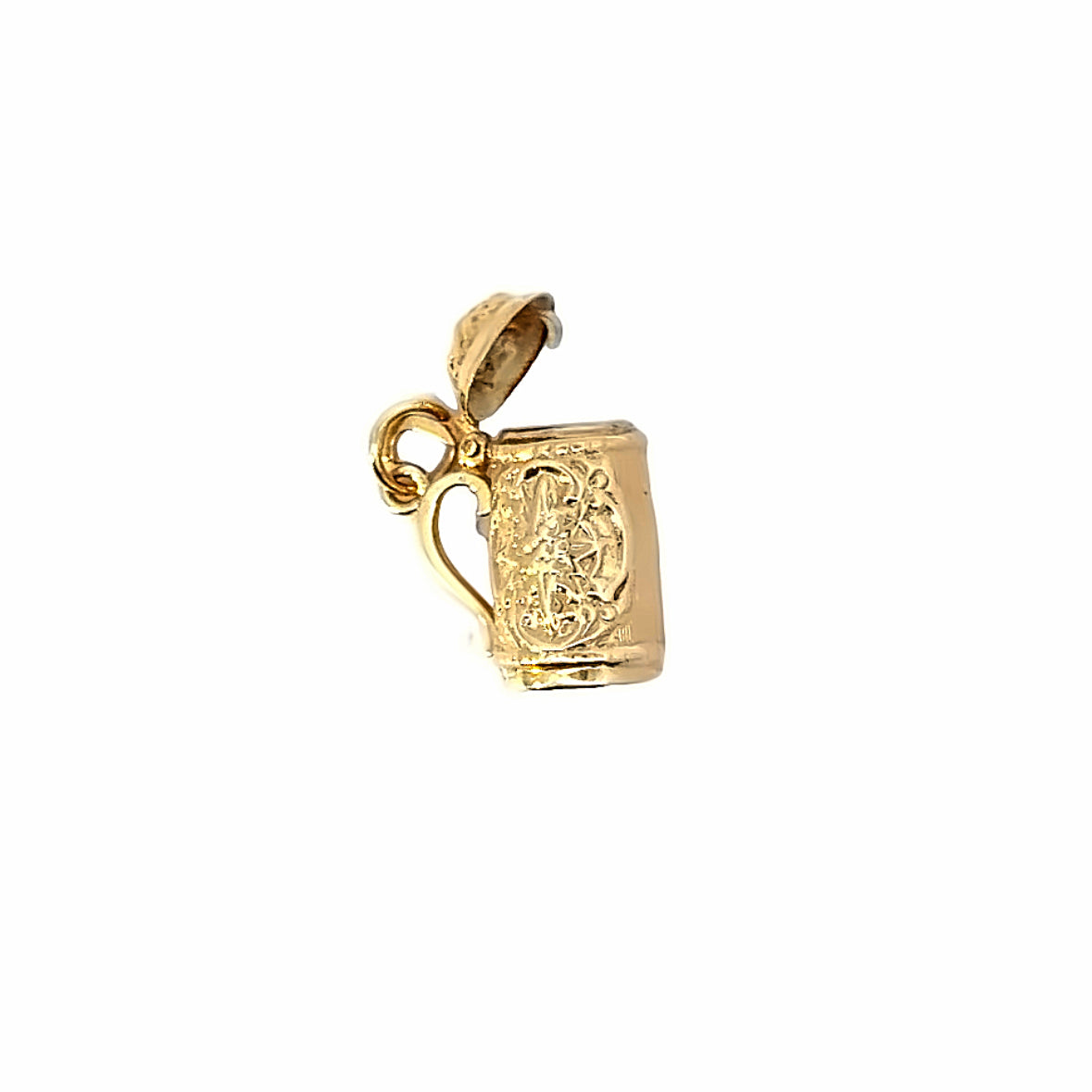 Vintage 14K Yellow Gold Beer Jug with Lid Charm