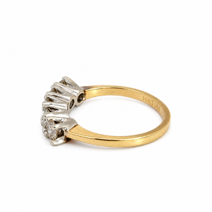14K Two-Tone Gold Five-Diamond Band