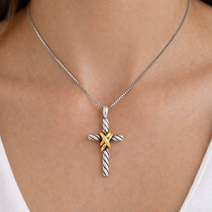 David Yurman X Cross Pendant – Sterling Silver & 14K Yellow Gold