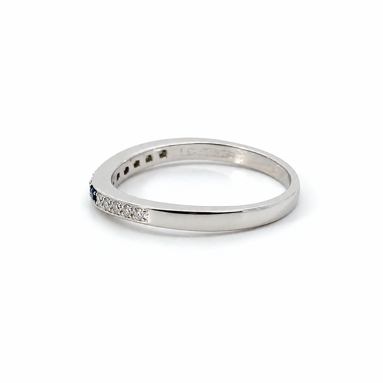Platinum Sapphire & Diamond Stackable Ring Size 7