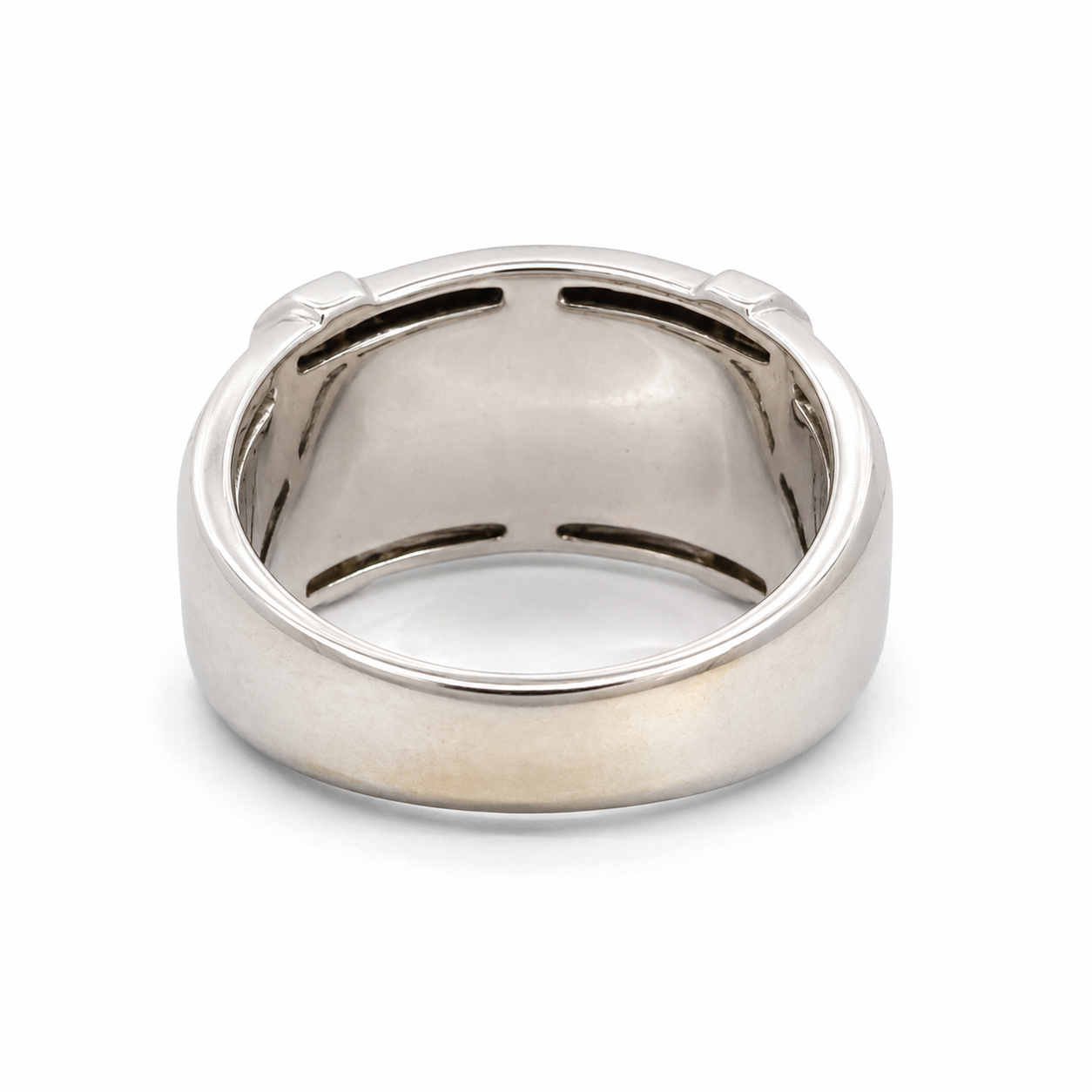 Bold Vintage White Gold Diamond Men’s Statement Ring