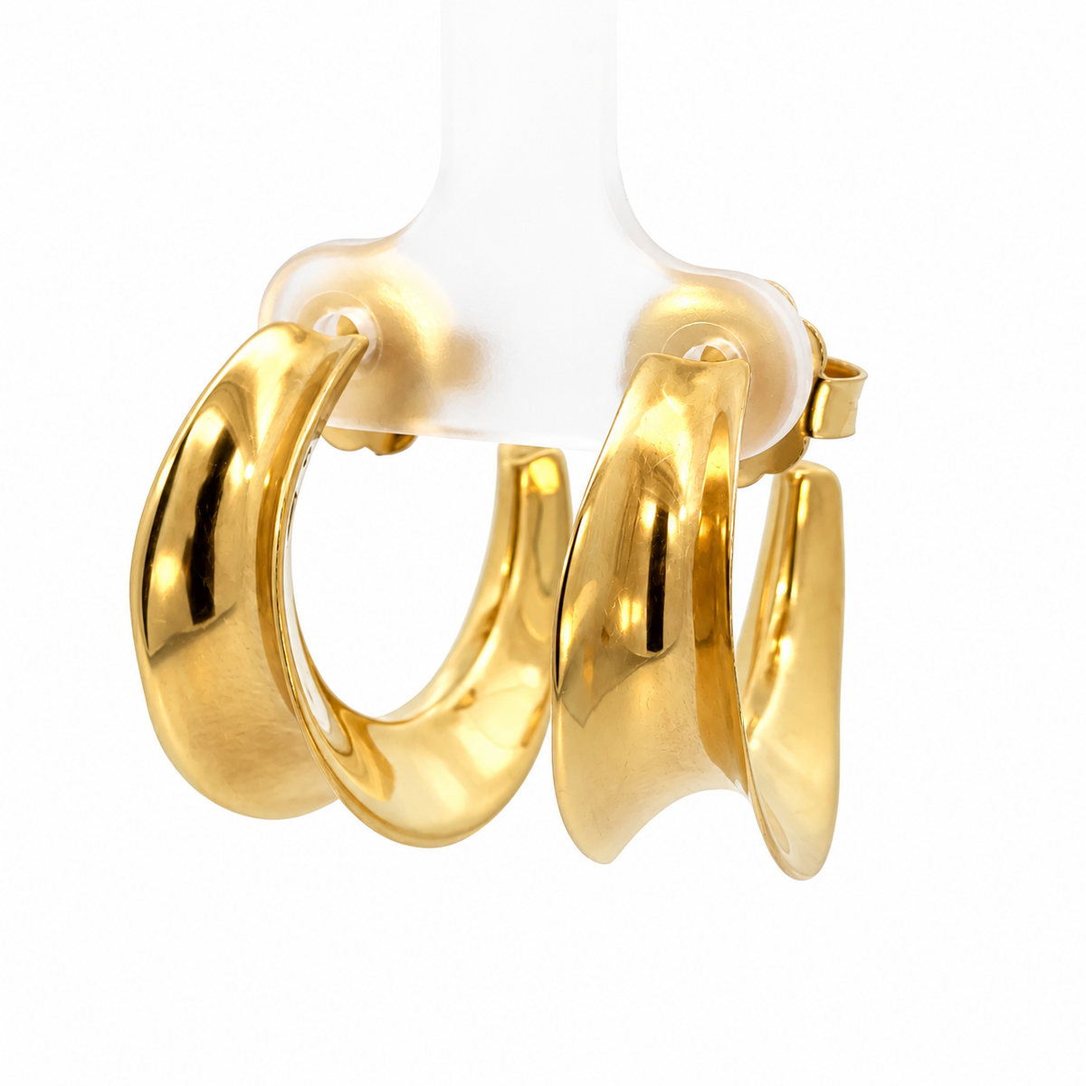 18K Yellow Gold Sculptural Hoop Earrings – RLM