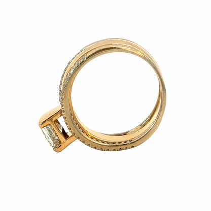 Gabriel & Co. Diamond Two-Tone Gold Ring with Diamond Border