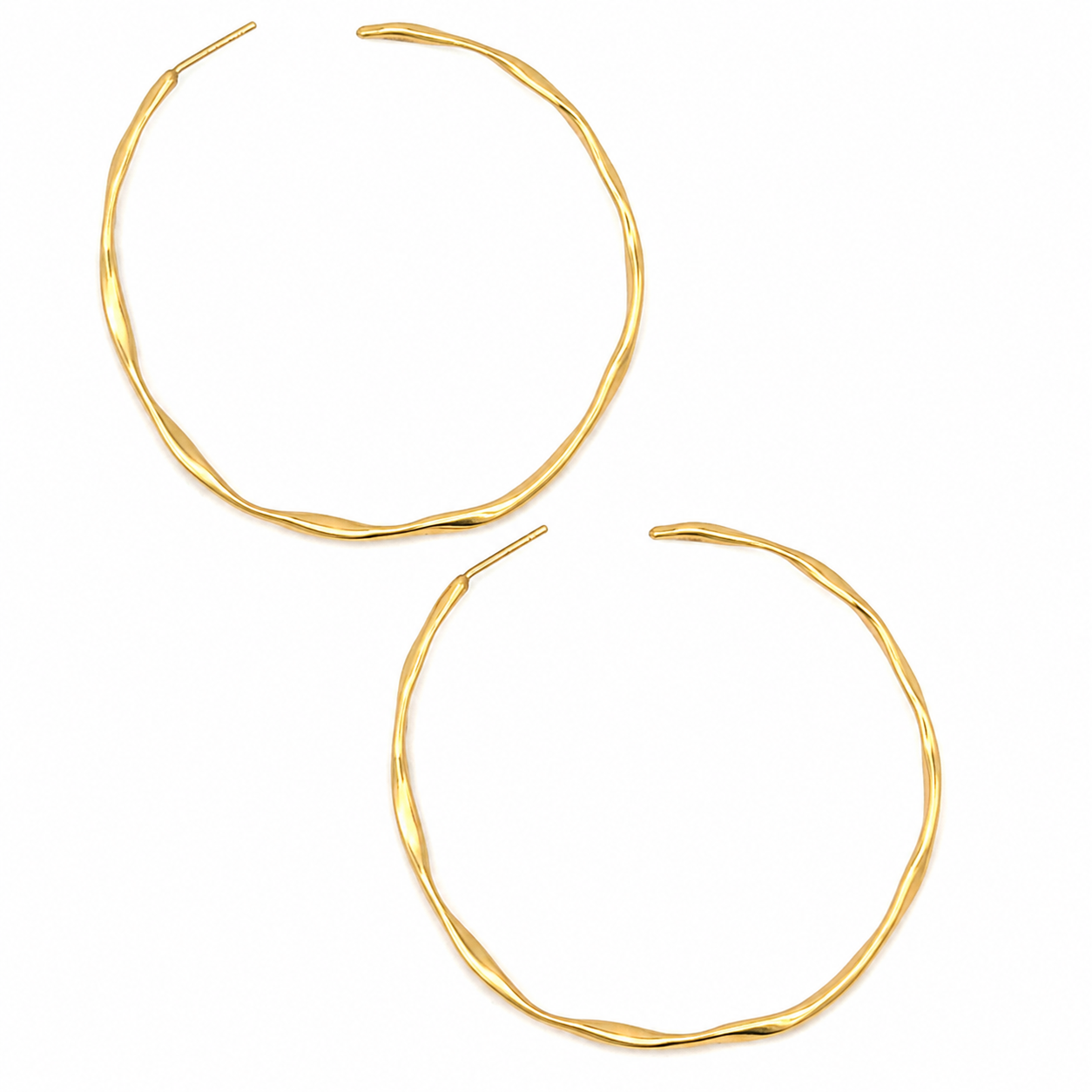Ippolita 18K Yellow Gold Large Wavy Hoop Earrings