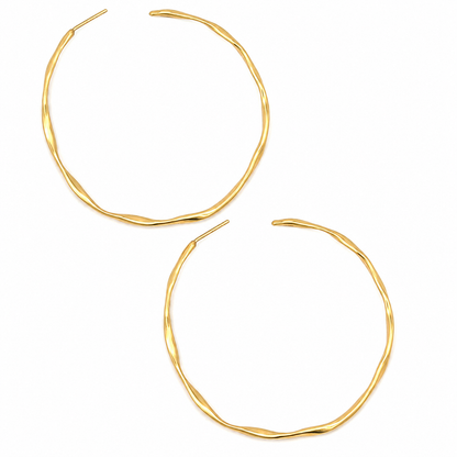 Ippolita 18K Yellow Gold Large Wavy Hoop Earrings