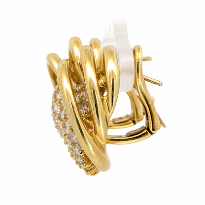 Jose Hess Sculptural Diamond Earrings in 14K Yellow Gold