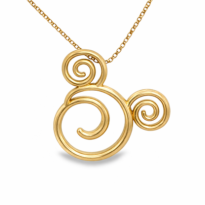 Disney Openwork Spiral Pendant in 18K Yellow Gold