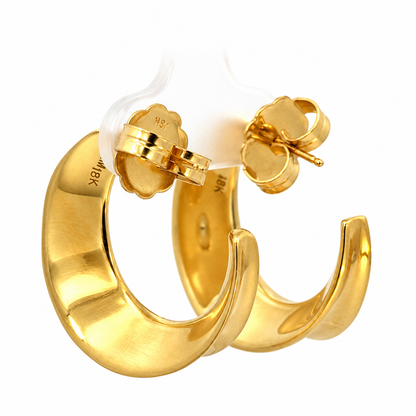 18K Yellow Gold Sculptural Hoop Earrings – RLM