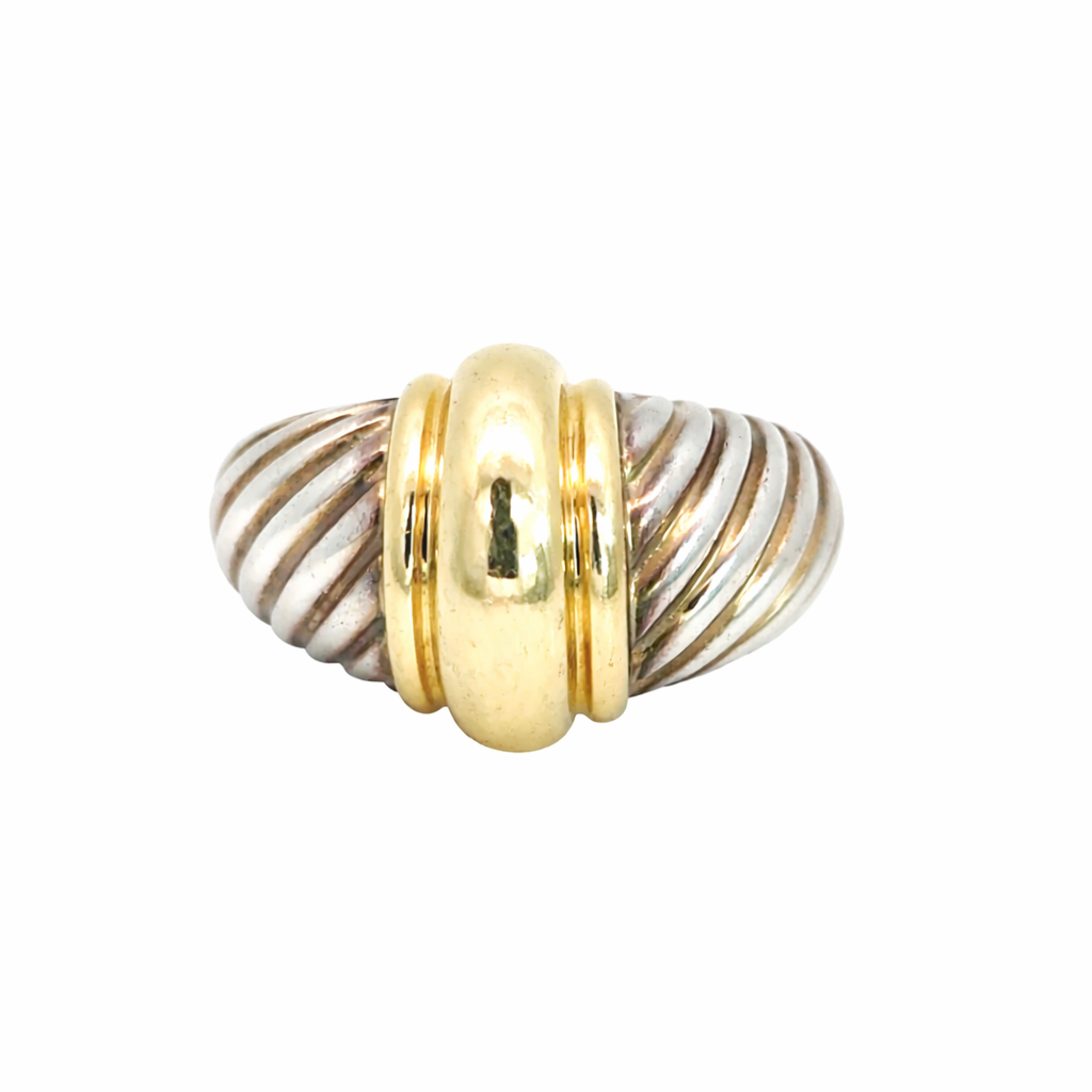 David Yurman Two-Tone Cable Ring in Sterling Silver & 14K Yellow Gold