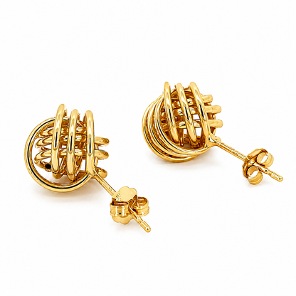 14K Yellow Gold Knot Stud Earrings