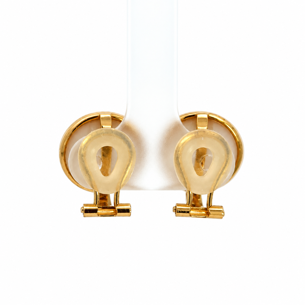 18K Yellow Gold Natural Pearl Clip-On Earrings with Comfort Pads