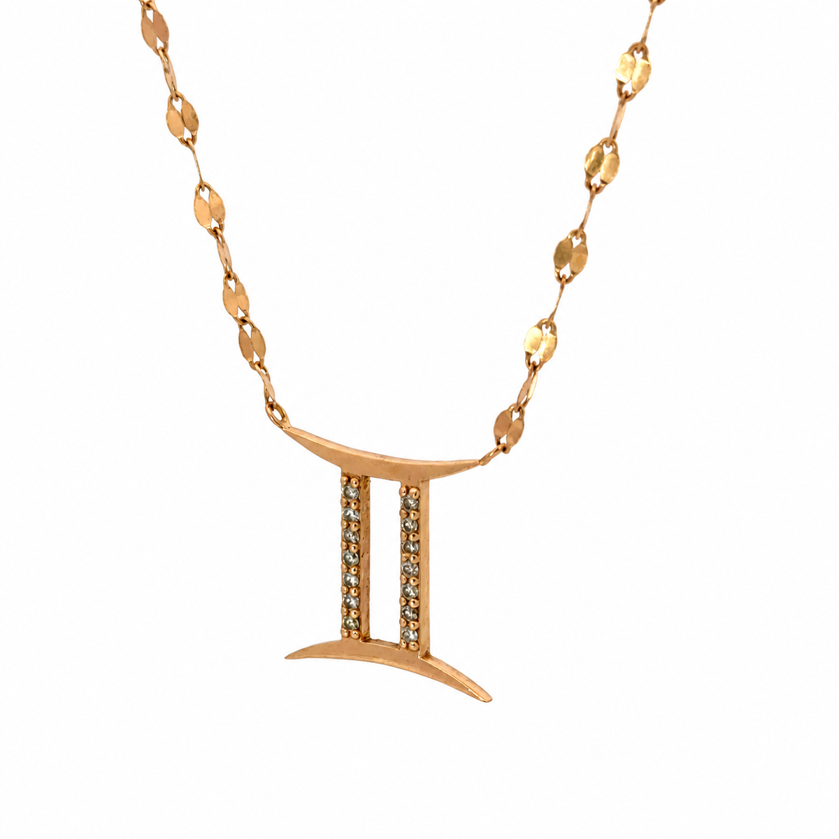 Lana Jewelry 14K Rose Gold Diamond Gemini Necklace