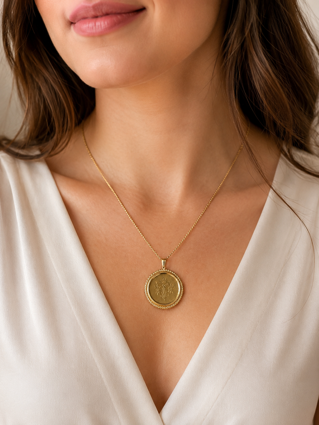 14K Yellow Gold Austrian 1 Schilling Coin Pendant 1998