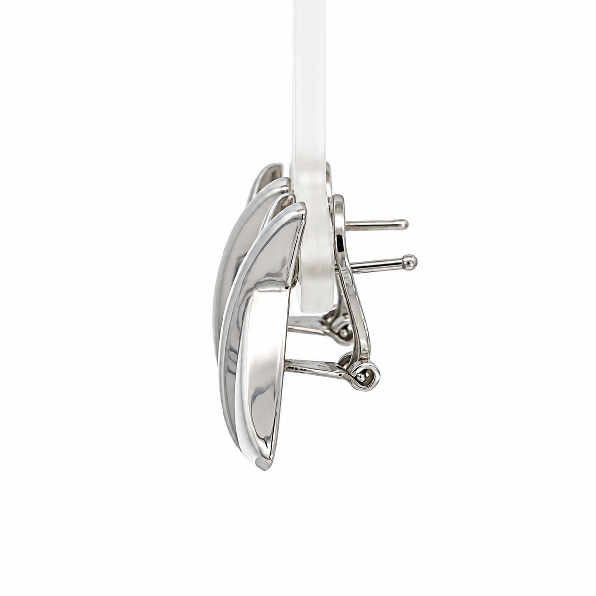 14K White Gold Sculptural X Earrings