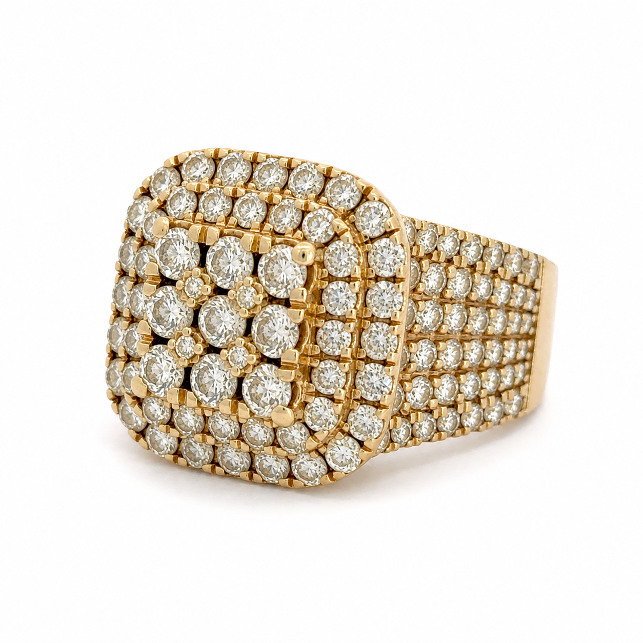 14K Yellow Gold ICEBOX Diamond Statement Ring