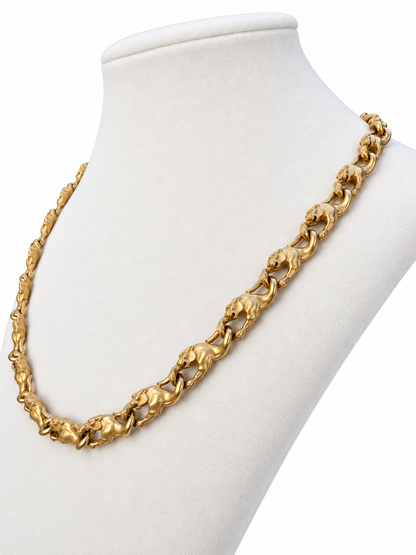 Carrera y Carrera 18K Yellow Gold Panther Link Necklace