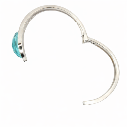 Stephen Webster 18K White Gold Turquoise Quartz & Diamond Hinged Bangle