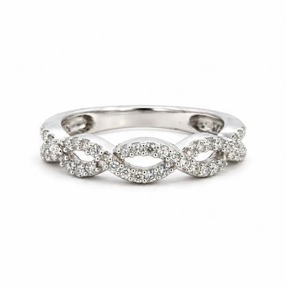 14K White Gold Diamond Open-Loop Band