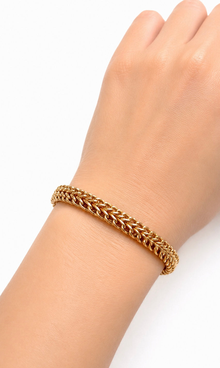 14K Yellow Gold Woven Link Bracelet