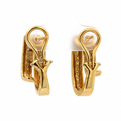 14K Yellow Gold Diamond Double Ribbon Earrings