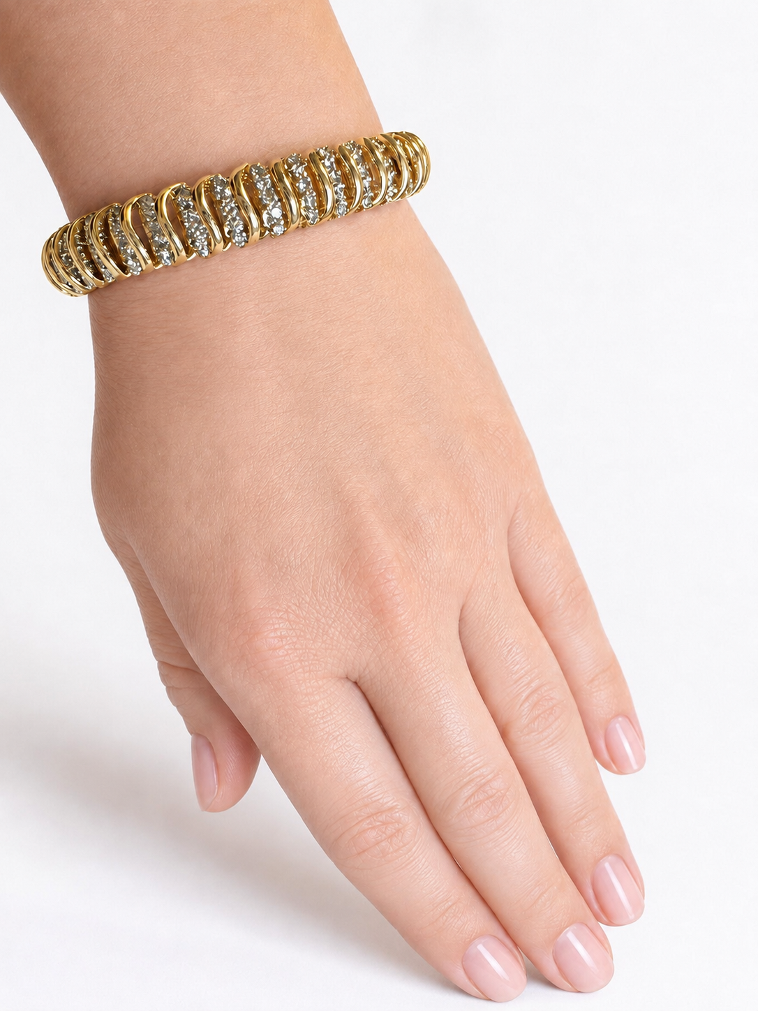 Vintage 1980’s Yellow Gold Diamond S-Link Bracelet