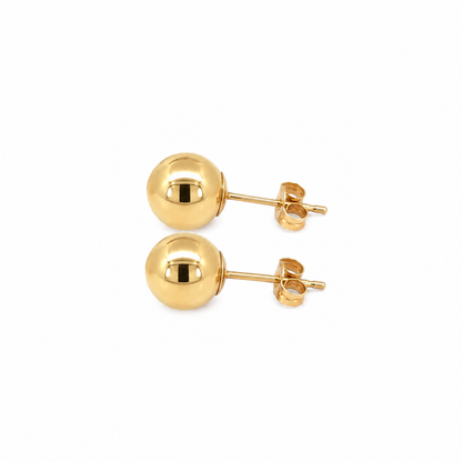 14K Yellow Gold Ball Stud Earrings