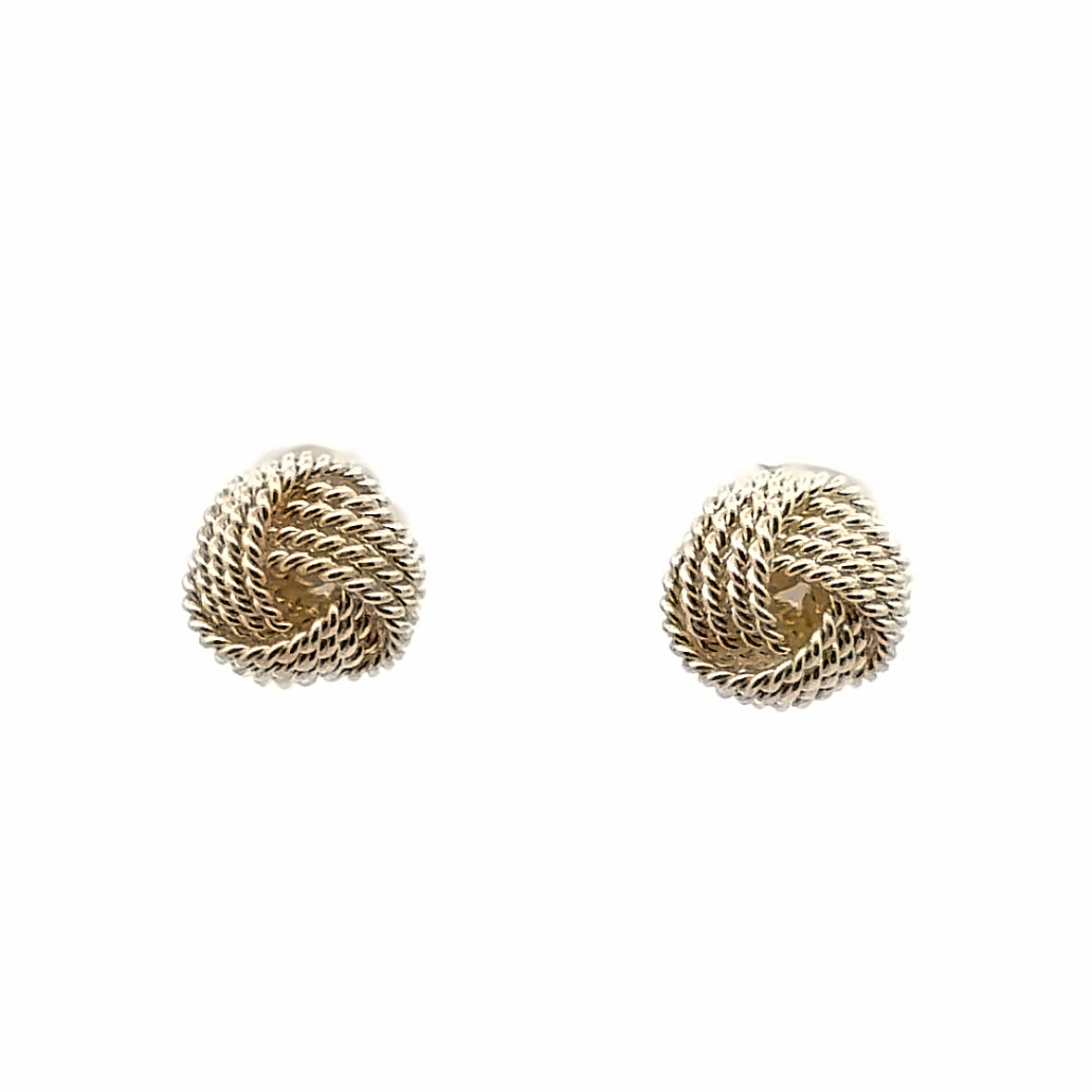 Tiffany & Co. Sterling Silver Somerset Twist Mesh Knot Stud Earrings