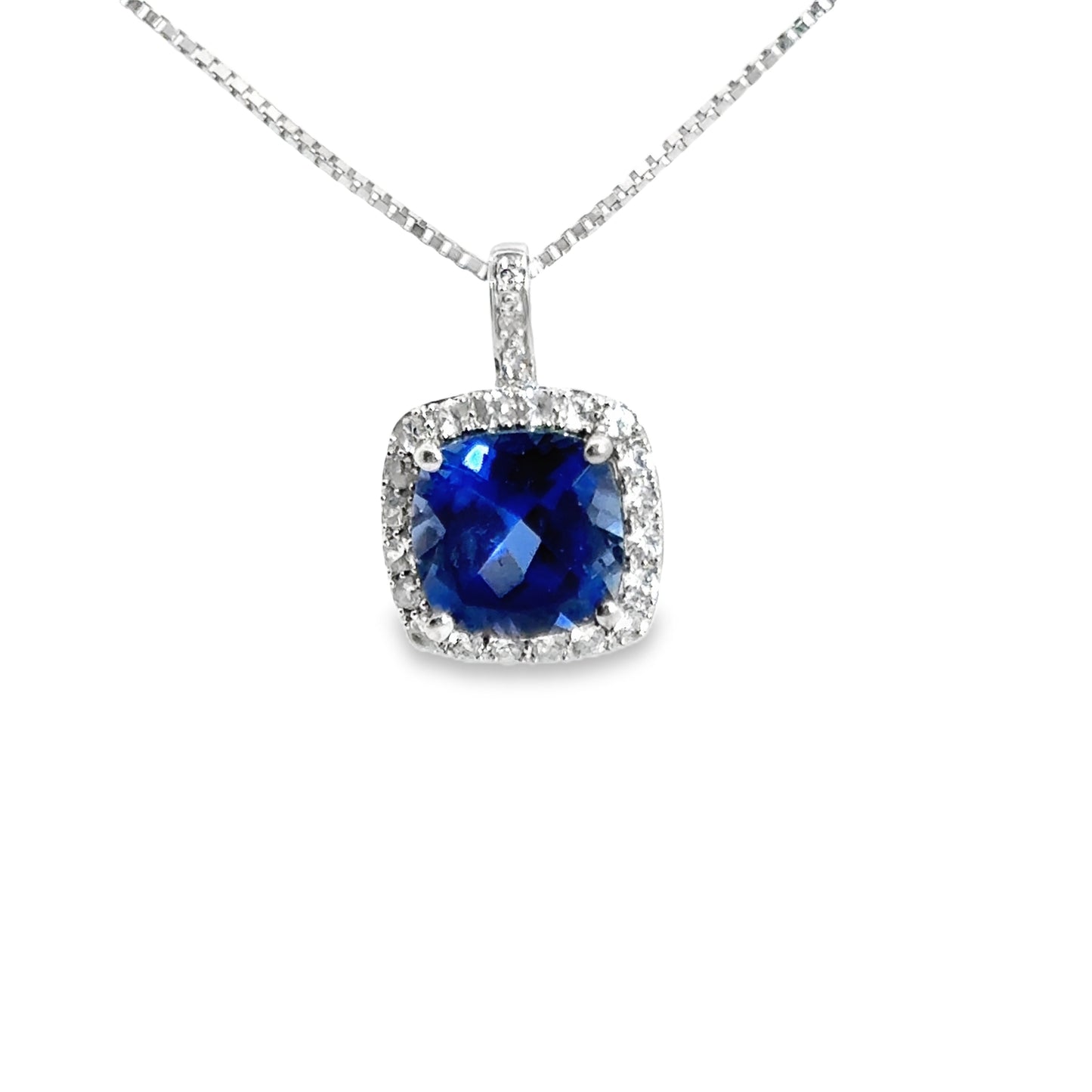 White Gold Tanzanite & Diamond Pendant