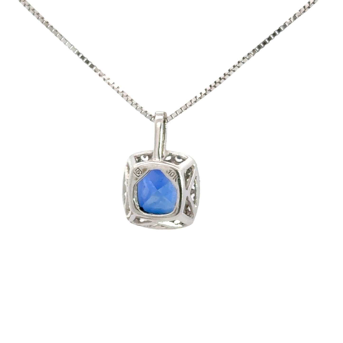 White Gold Tanzanite & Diamond Pendant