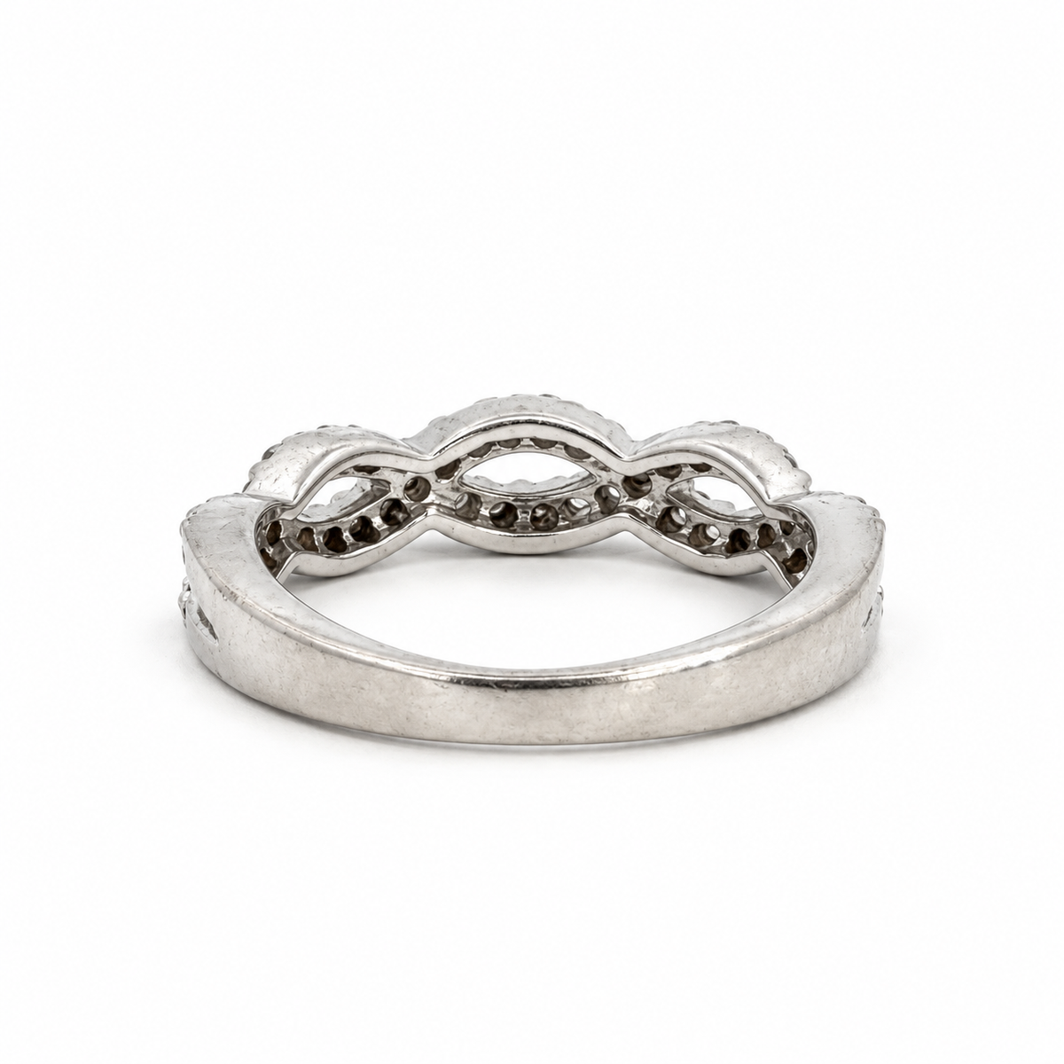 14K White Gold Diamond Open-Loop Band
