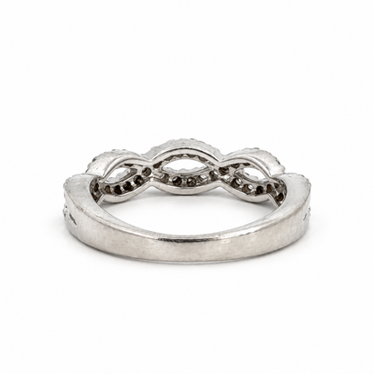 14K White Gold Diamond Open-Loop Band