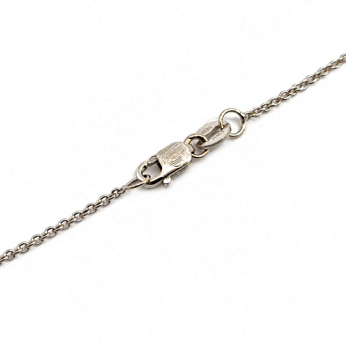 14K White Gold Diamond Double Circle Pendant Necklace, 16.5 Inches