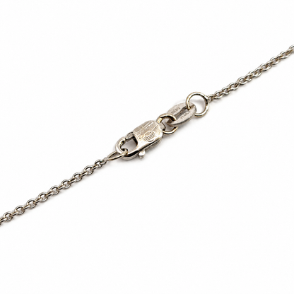14K White Gold Diamond Double Circle Pendant Necklace, 16.5 Inches