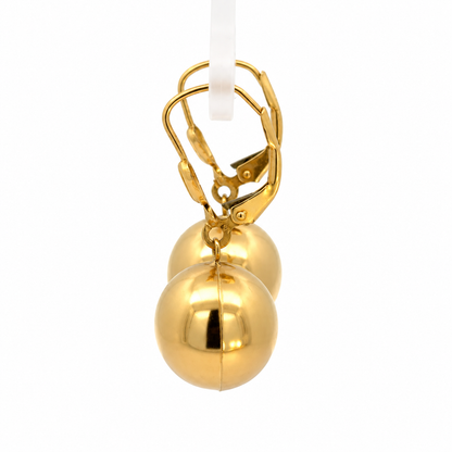 14K Yellow Gold Polished Ball Drop Earrings